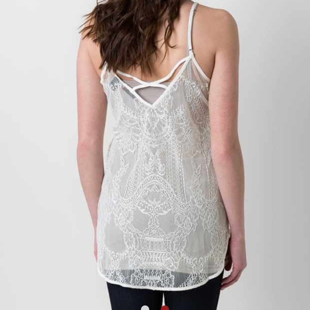 BKE RED LACE TANK TOP!